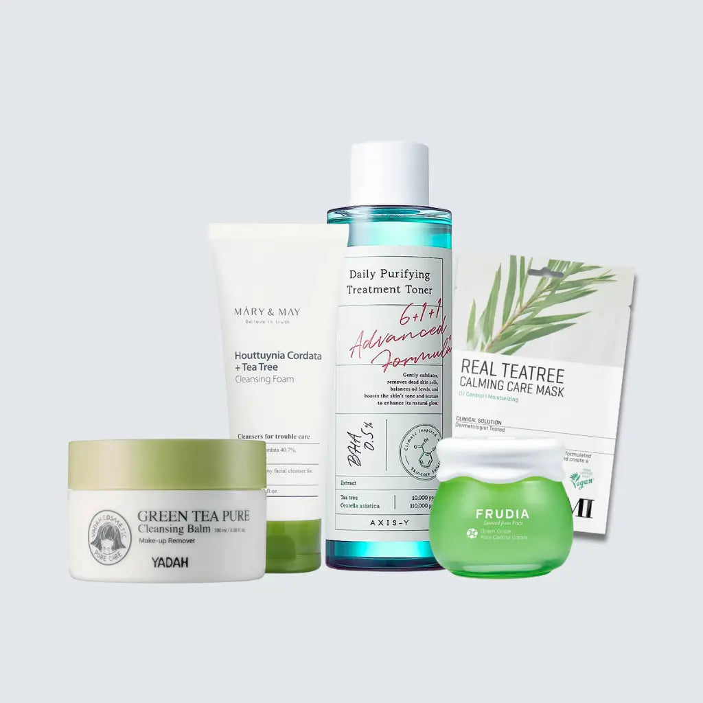 Set skincare coreana pelle mista grassa impura