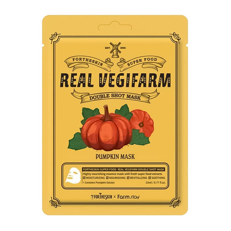 Fortheskin Super Food Real Vegifarm Double Shot Mask Pumpkin