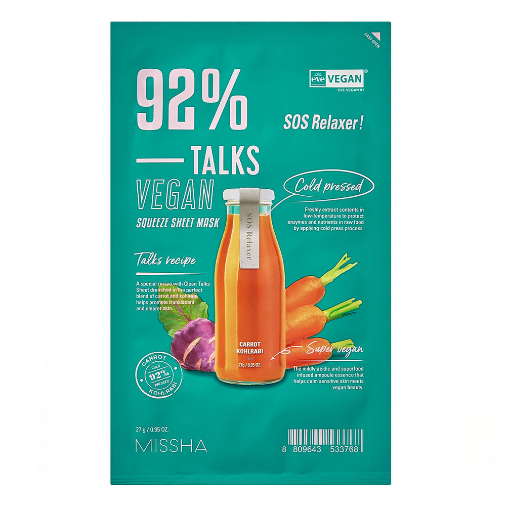 Missha Talks Vegan Squeeze Sheet Mas SOS Relaxer