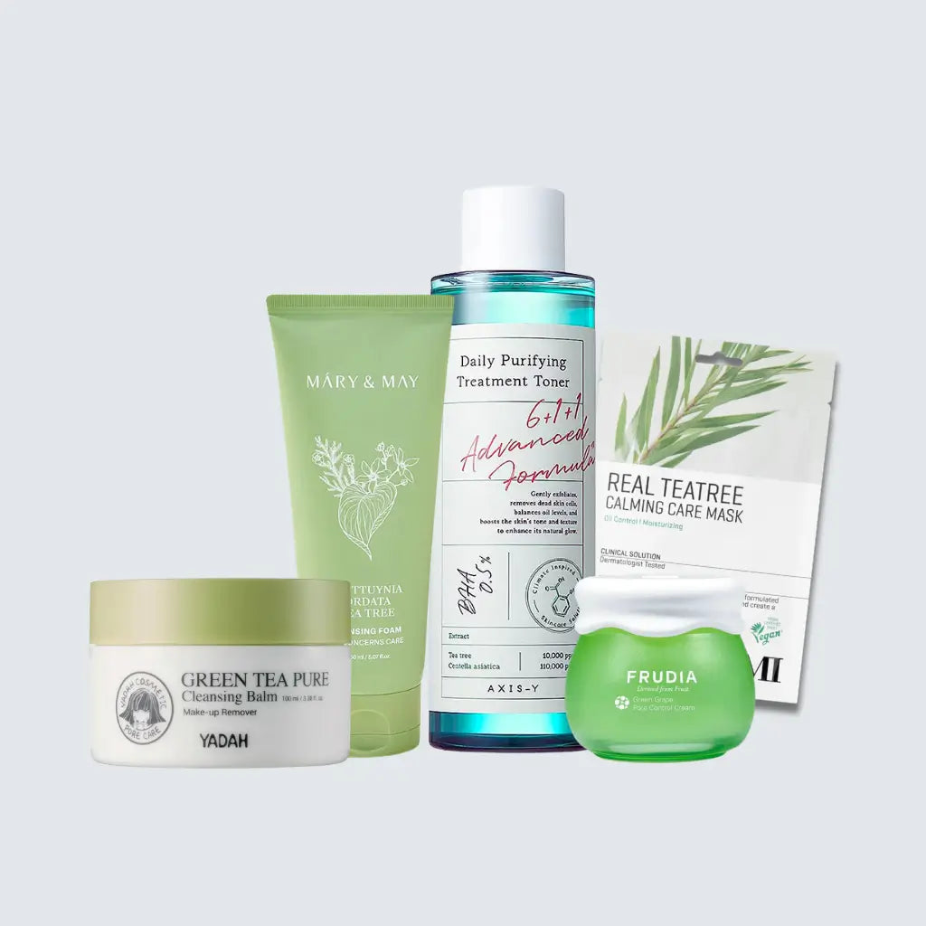 Set skincare coreana pelle mista grassa impura