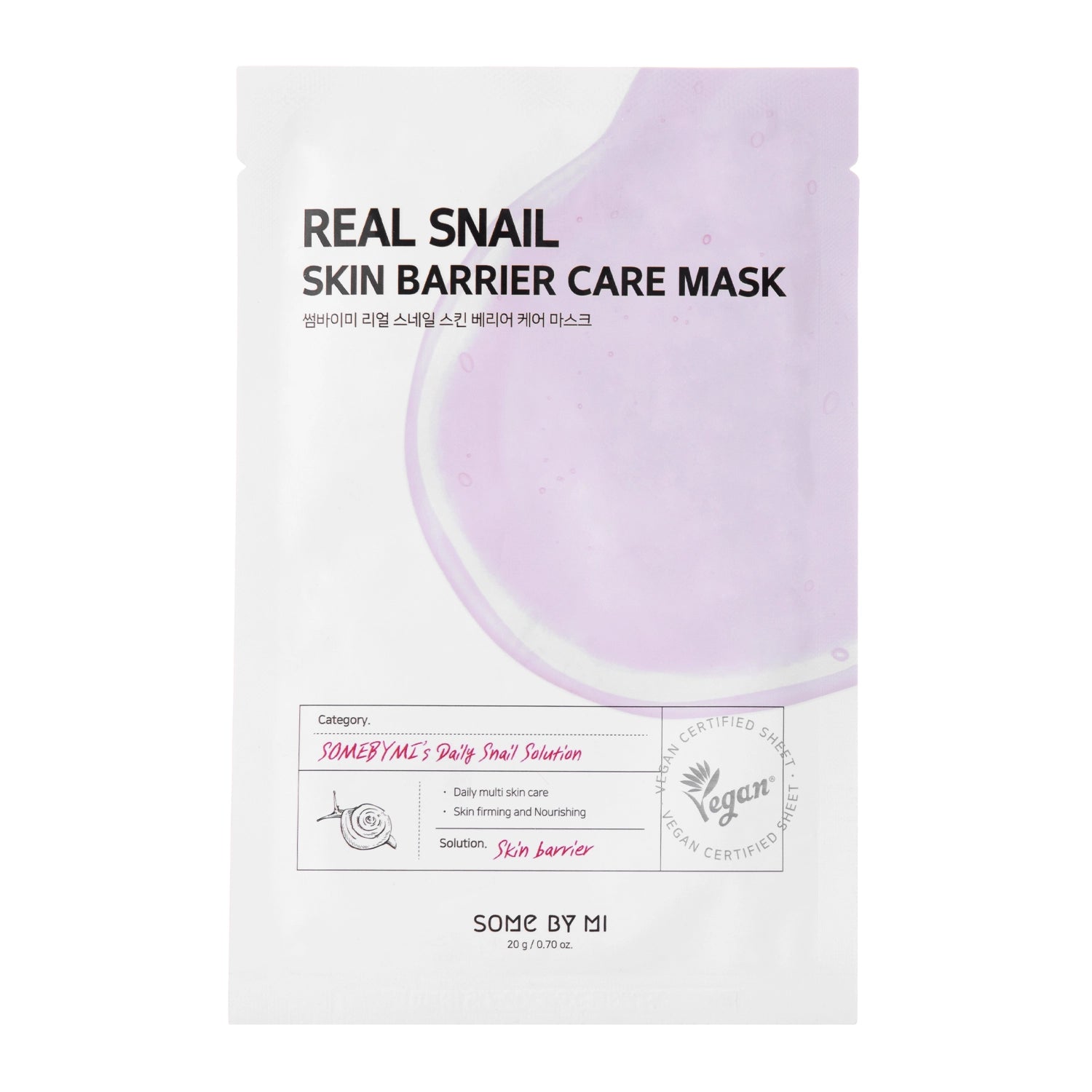 SomeByMi Real Snail Skin Barrier Care Mask 20 g